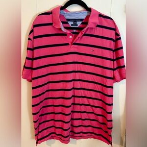 Tommy Hilfiger Pink Striped Polo Shirt XXL